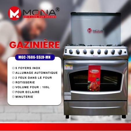 Cuisinière 5 foyers INOX marque MONA MONA 1 - hascor 